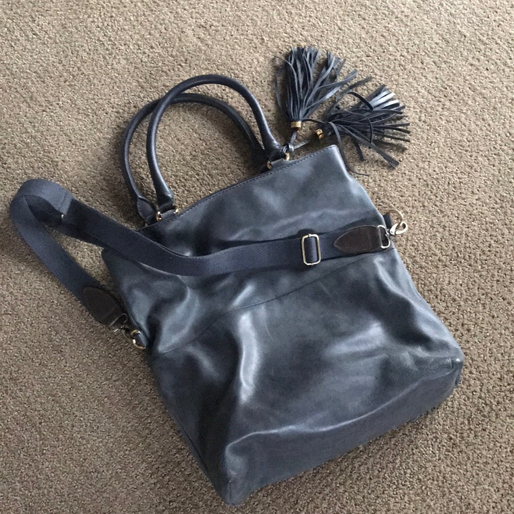 J.Crew Collection Grey Leather Tote Lexi 18262